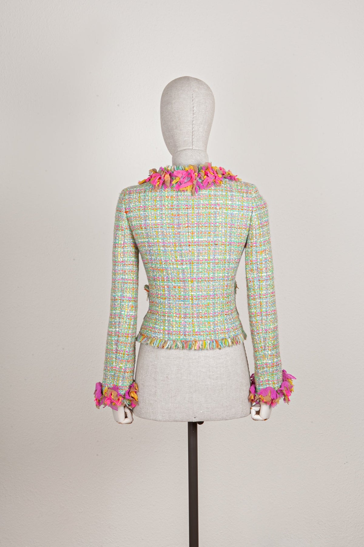 CHANEL Jacket Multicolor Tweed Green 01A