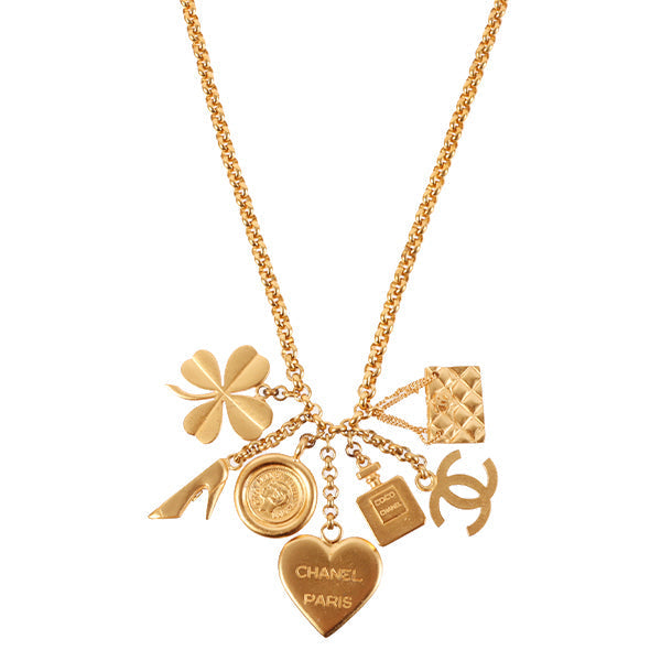 Chanel 1995 Made Cc Mark Motif Swing Necklace