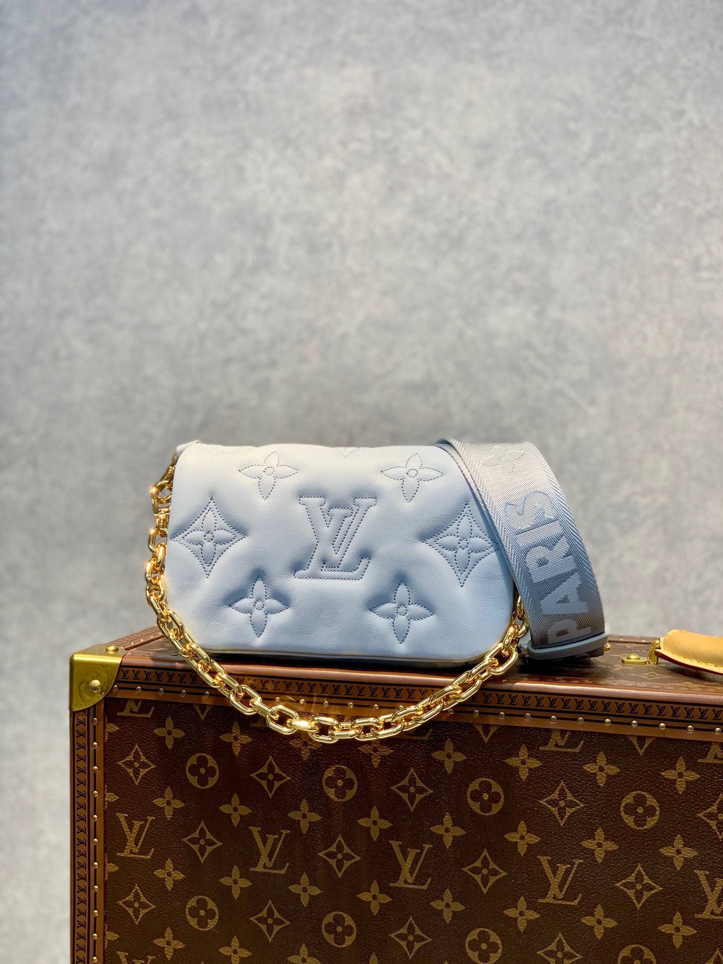 LB664 Wallet on Strap Bubblegram / HIGHEST QUALITY VERSION / 7.9 x 4.7 x 2.4 inches