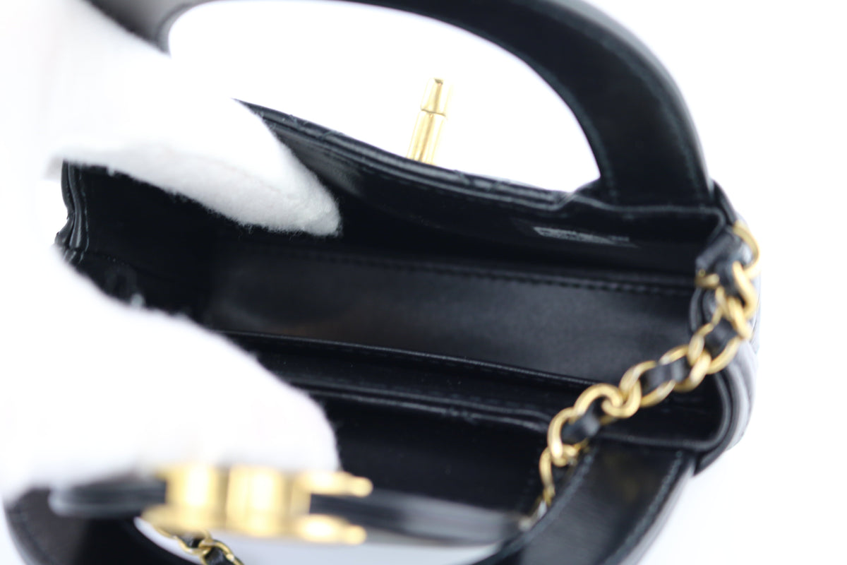 Black Aged Calfskin Nano Mini Kelly
