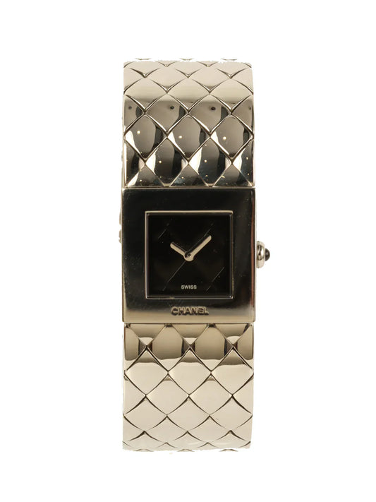 Top Quality Chanel Matelasse Watch Silver