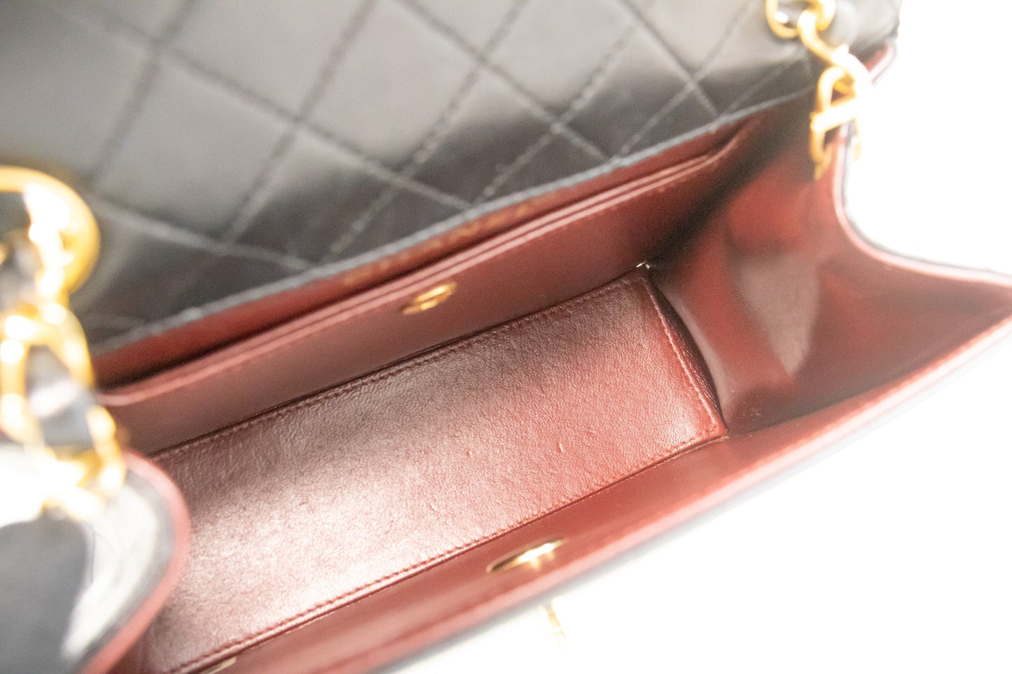 CHANEL Small Chain Shoulder Bag Black Quilted Single Flap Lambskin