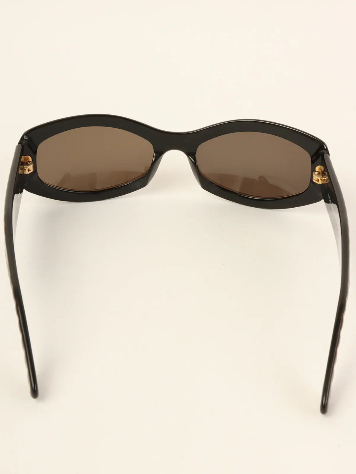 CHANEL Side Square Cc Mark Plate Sunglasses Metallic Brown