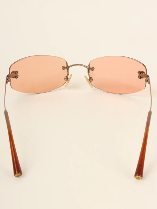 CHANEL Mini Cc Mark Sunglasses Orange