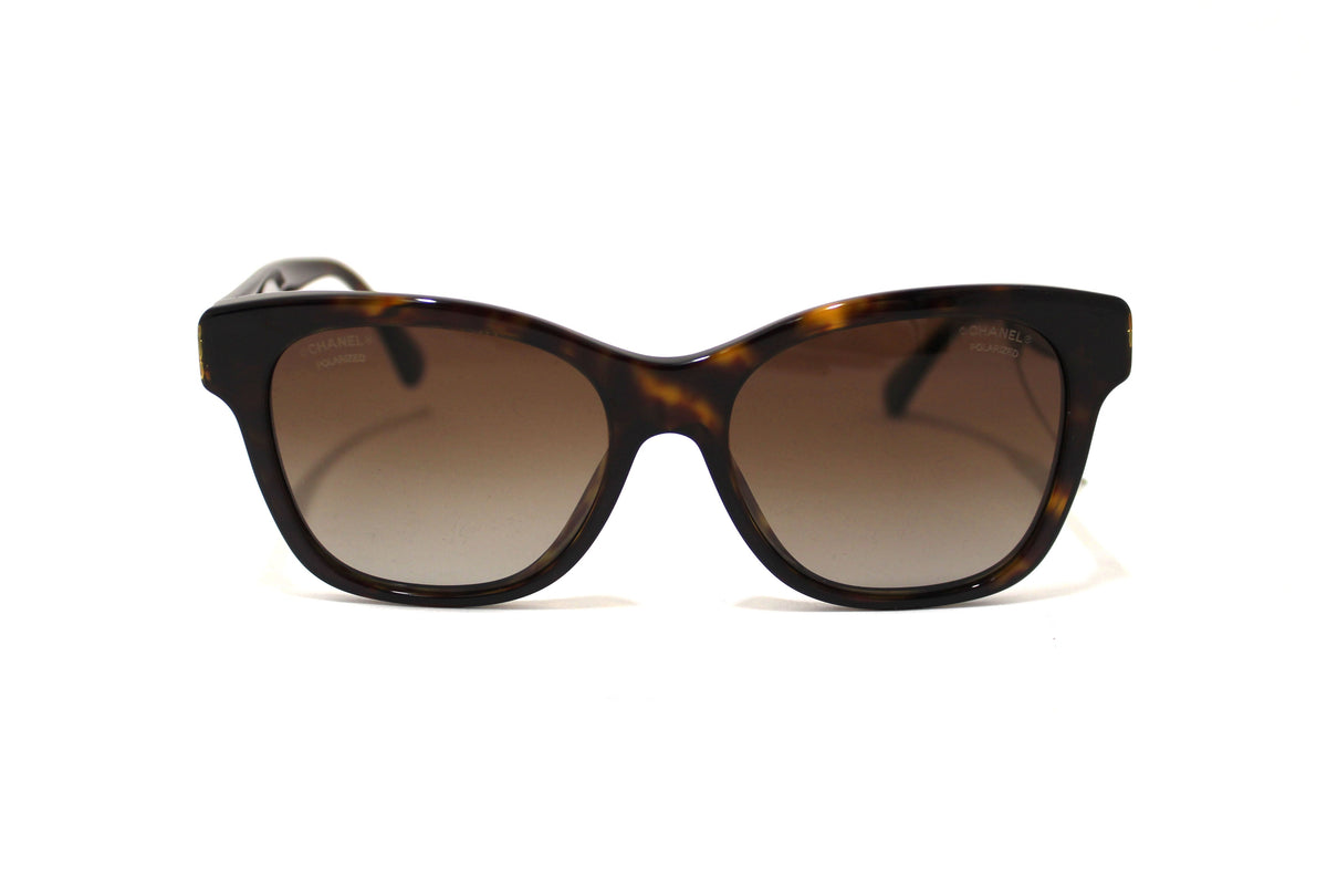 NEW Chanel Tortoiseshell Polarized Pearl CC Square Sunglasses 5482HA | Italystation.com