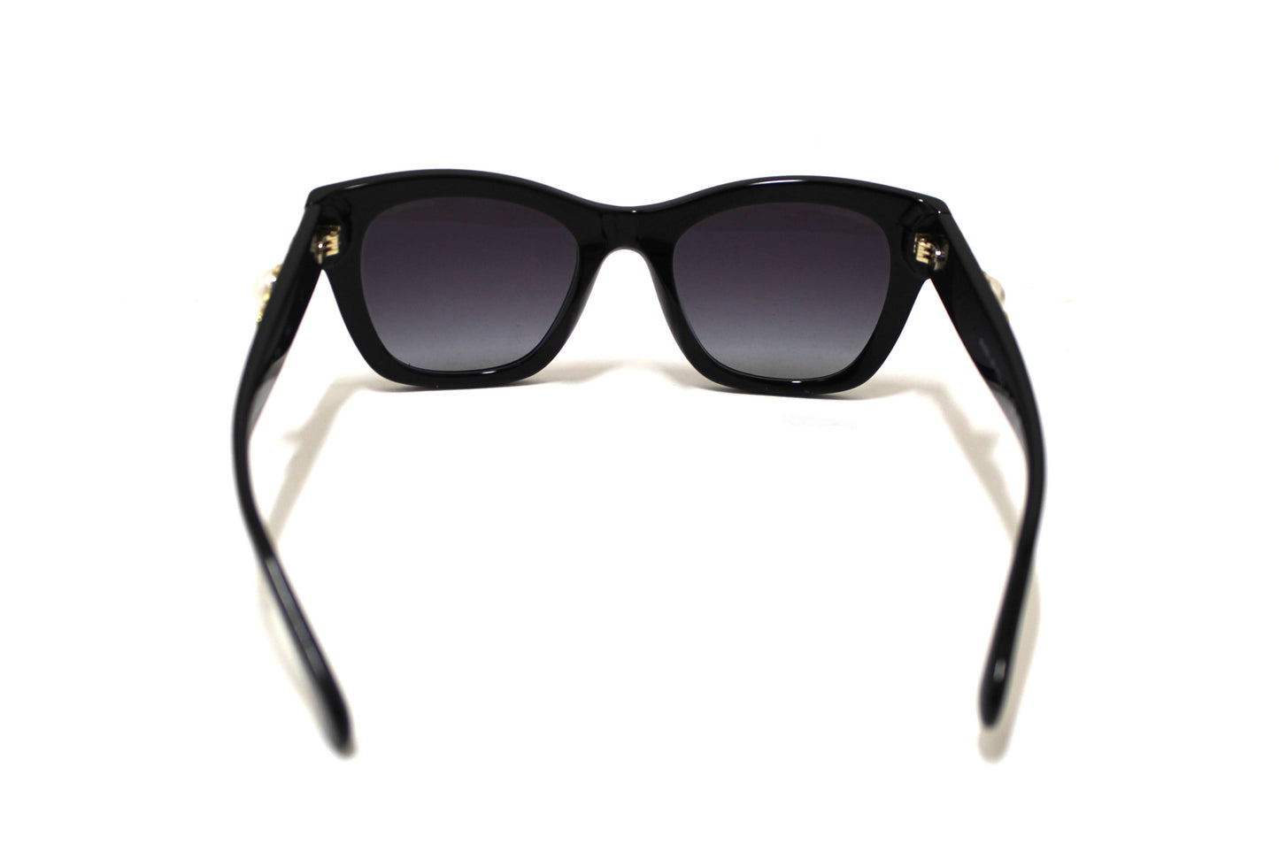 Chanel Black Polarized Charms Pearl Square Sunglasses A