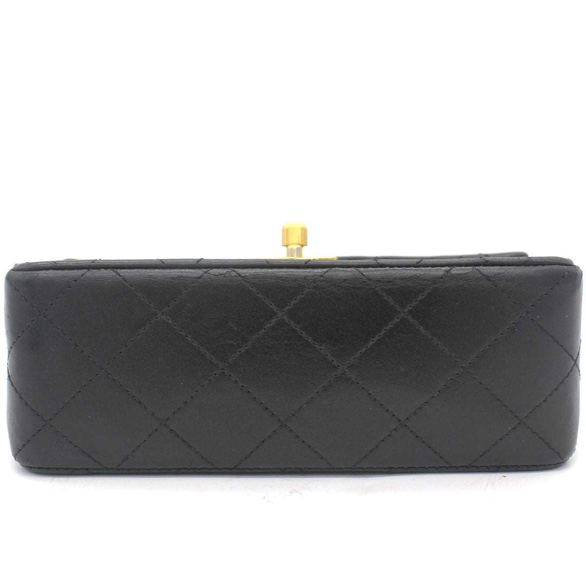 Chanel Vintage Black Quilted Leather Mini Square Classic Flap Bag