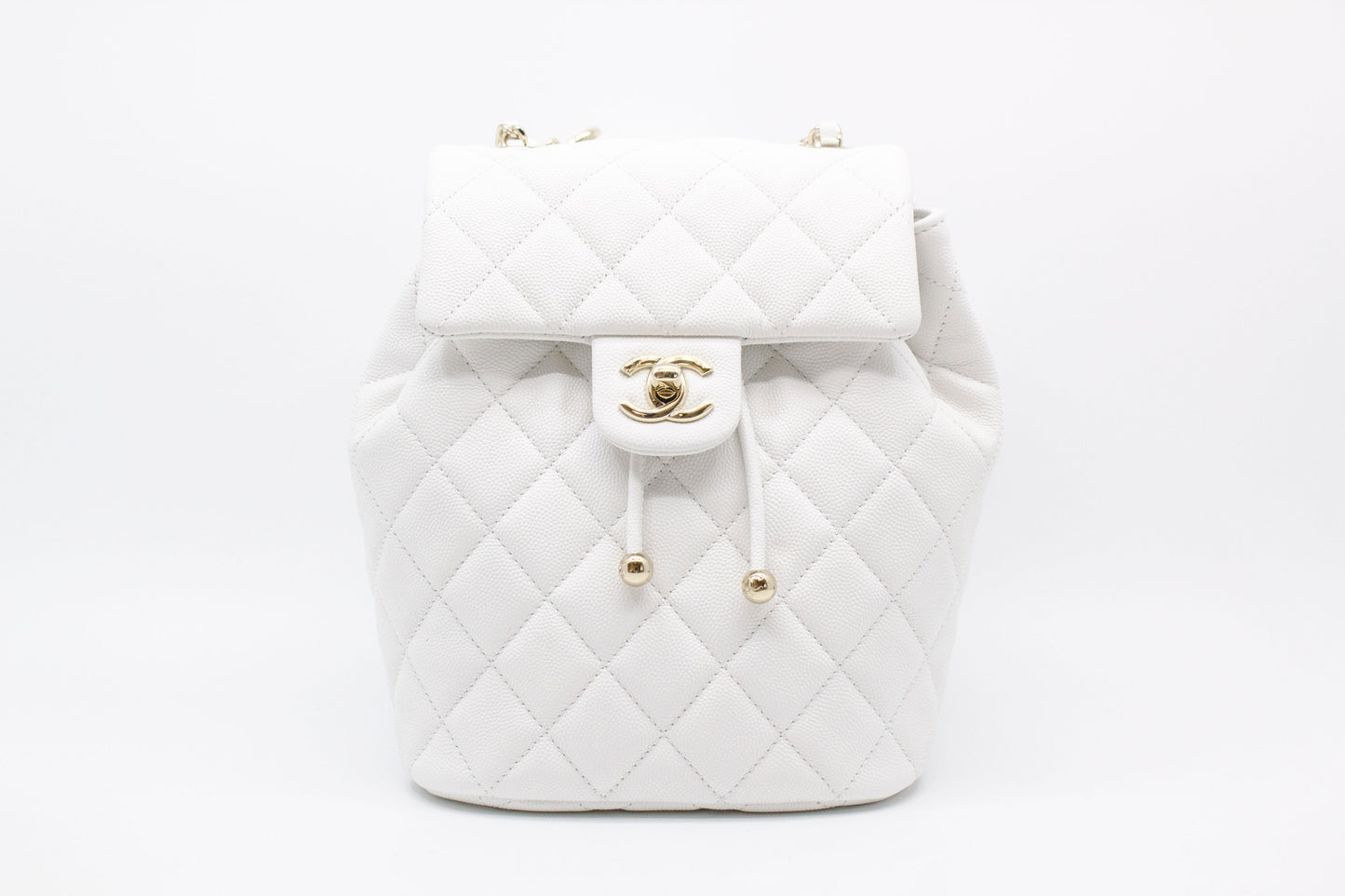 Chanel AS4058 B10876 23S Backpack White   10601 Caviar Backpacks Pbhw