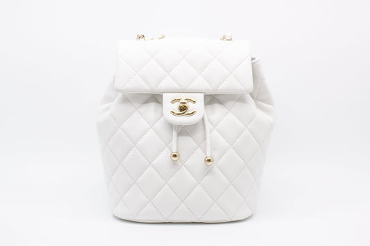 Chanel AS B S Backpack White /  Caviar Backpacks Pbhw