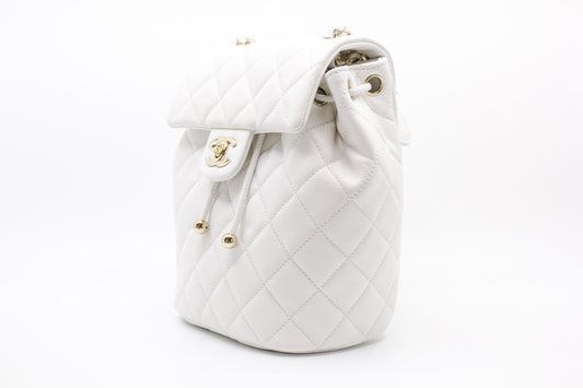 Chanel AS4058 B10876 23S Backpack White   10601 Caviar Backpacks Pbhw
