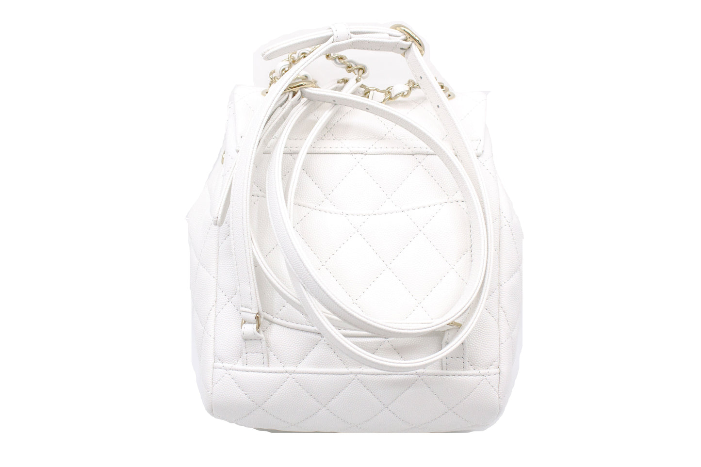 Chanel AS4058 B10876 23S Backpack White   10601 Caviar Backpacks Pbhw