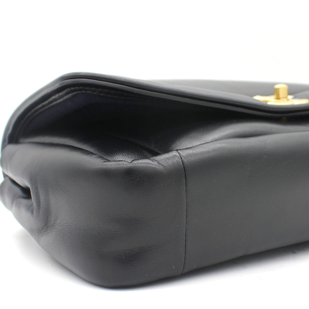 Chanel Medium Vintage Puffy Flap Bag in Black Lambskin