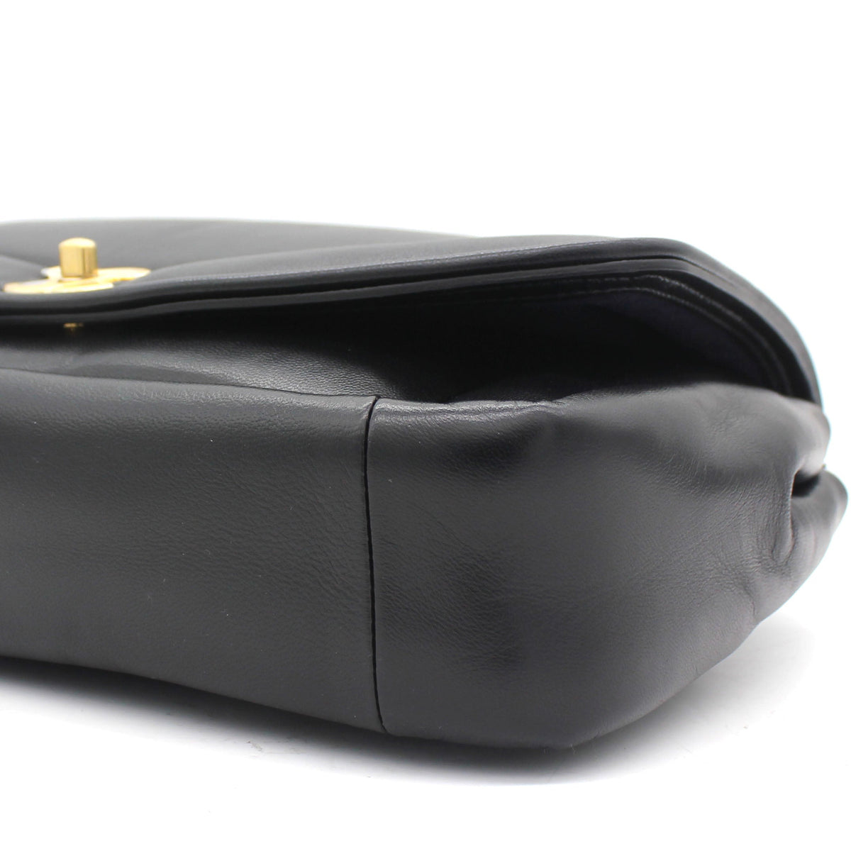 Chanel Medium Vintage Puffy Flap Bag in Black Lambskin