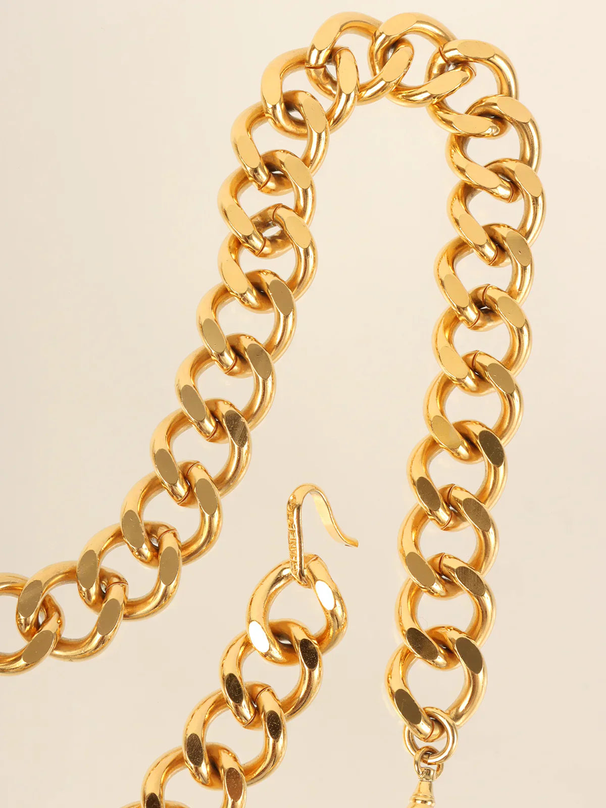 Top Quality Chanel Logo Plate Cc Mark Coin Charm Chain Belt Gold