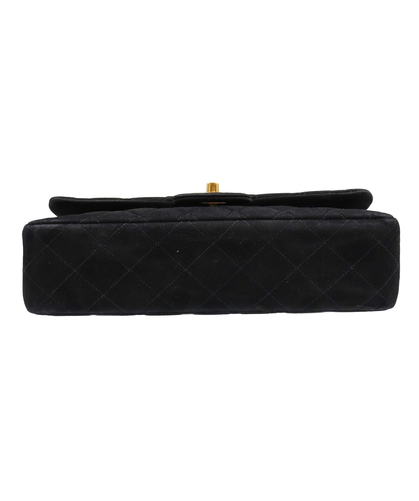CHANEL VINTAGE CLASSIC FLAP MEDIUM CHAIN SHOULDER BAG BLACK SUEDE DXBS3462