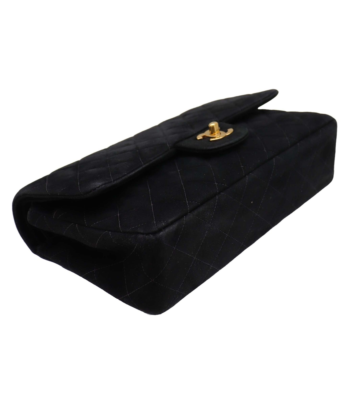 CHANEL VINTAGE CLASSIC FLAP MEDIUM CHAIN SHOULDER BAG BLACK SUEDE DXBS3462