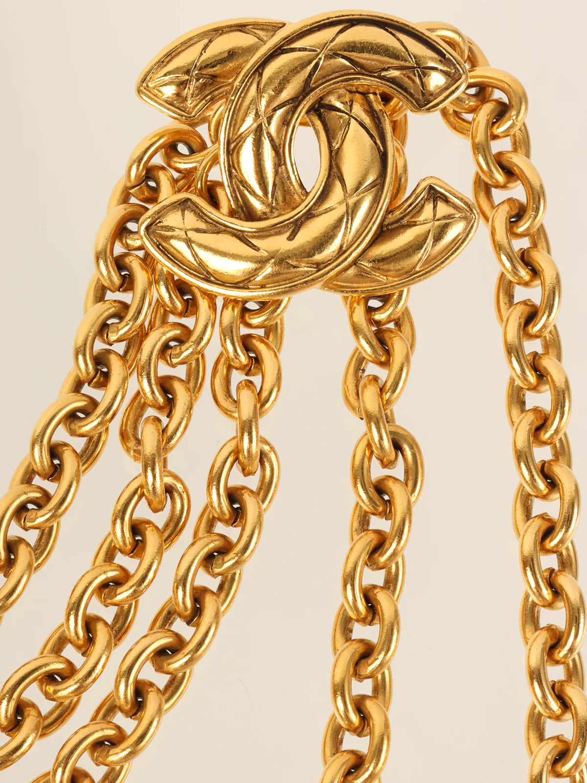CHANEL Matelasse Stitch Cc Mark Chain Belt Gold