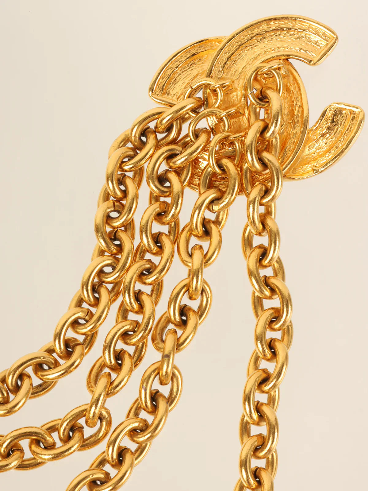 Top Quality Chanel Matelasse Stitch Cc Mark Chain Belt Gold