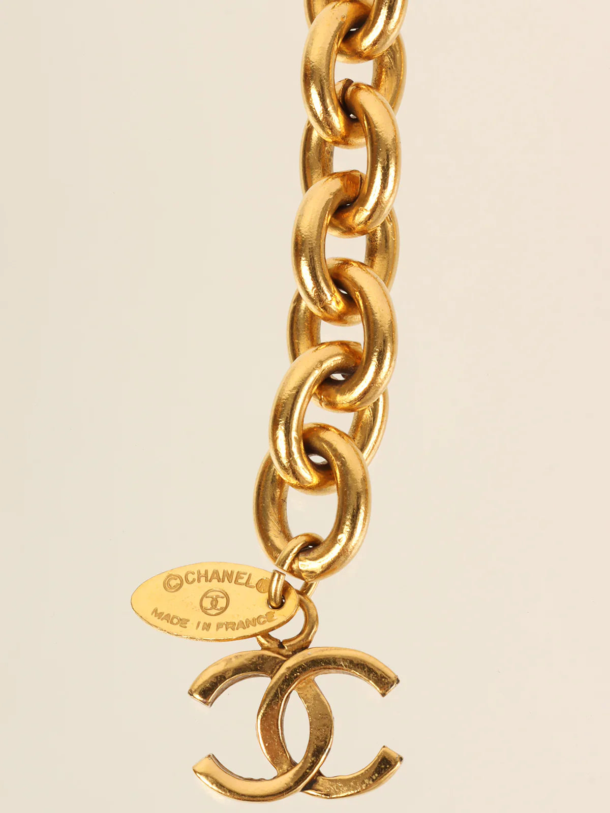 CHANEL Matelasse Stitch Cc Mark Chain Belt Gold
