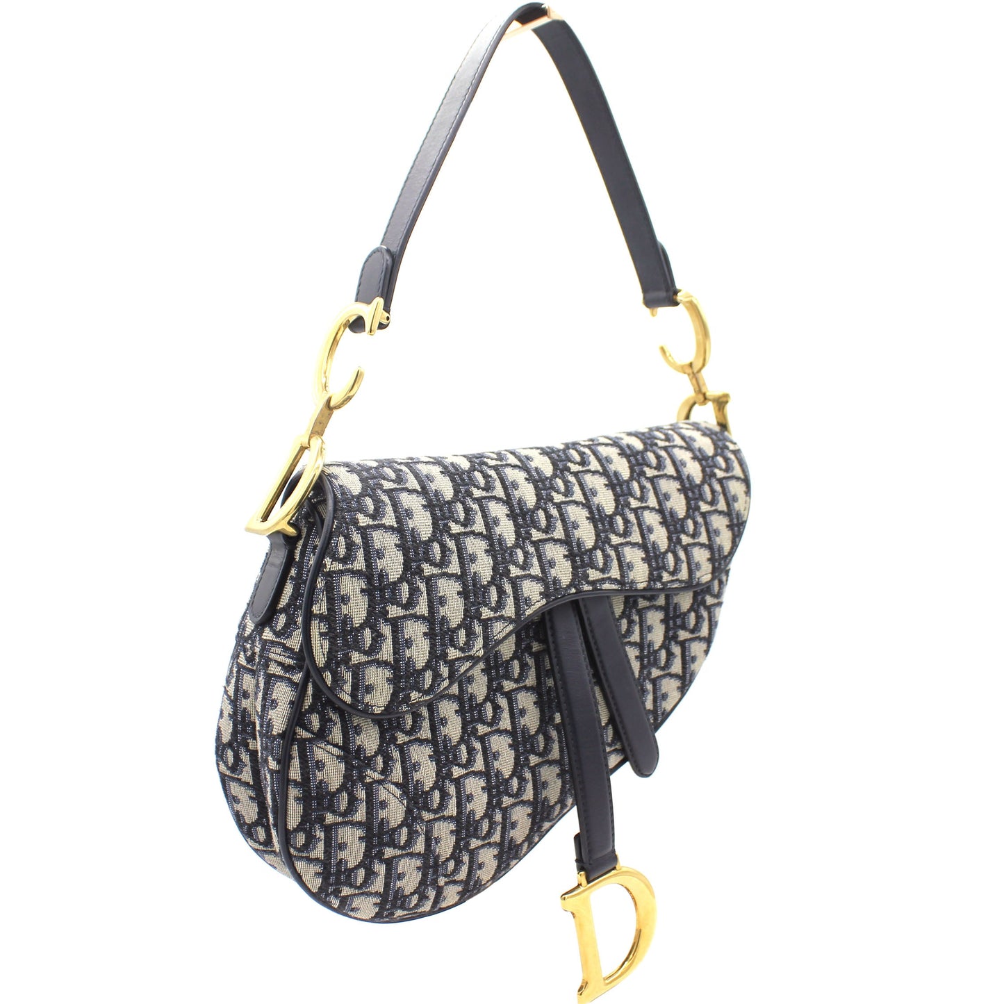 Dior Blue Oblique Canvas Saddle Bag