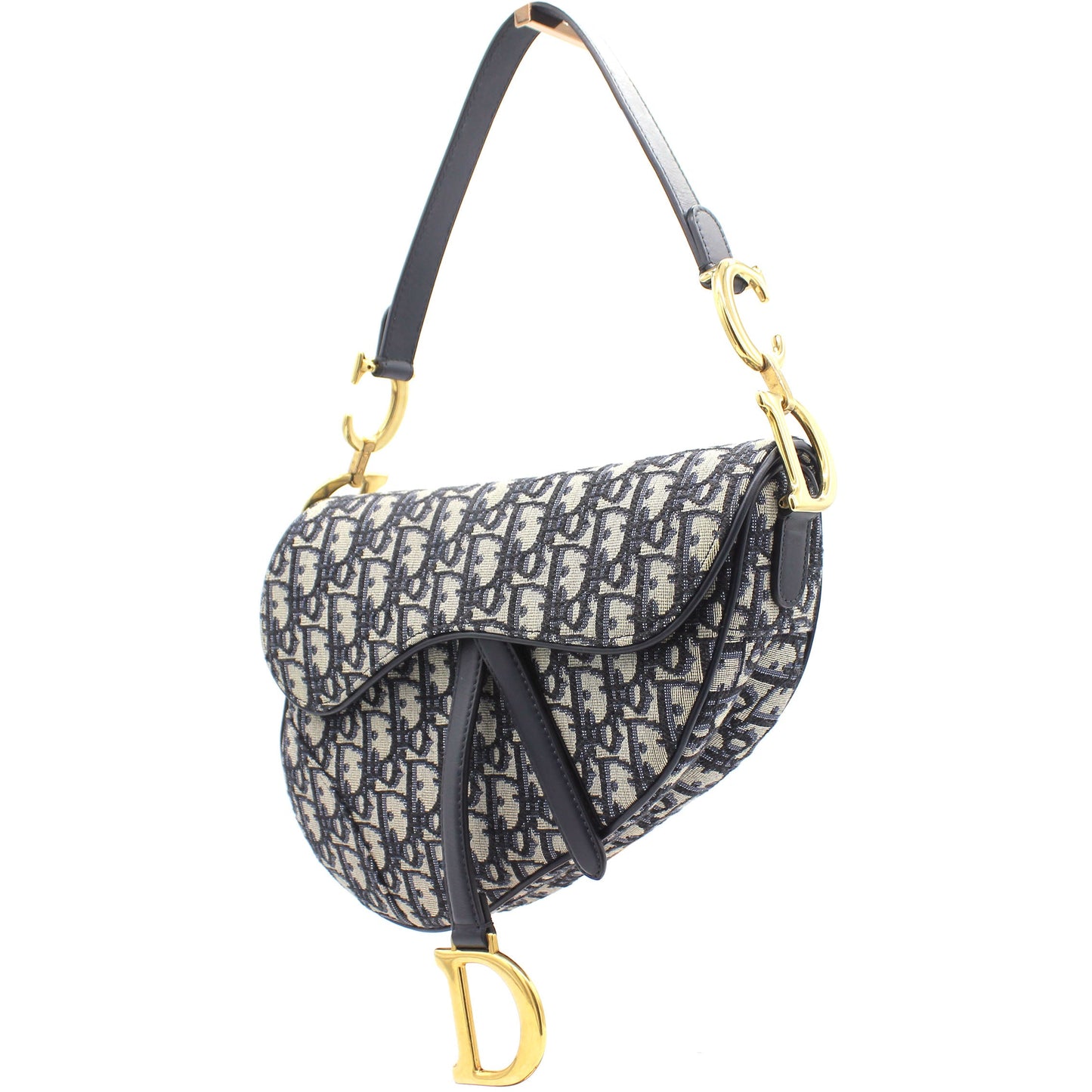Dior Blue Oblique Canvas Saddle Bag