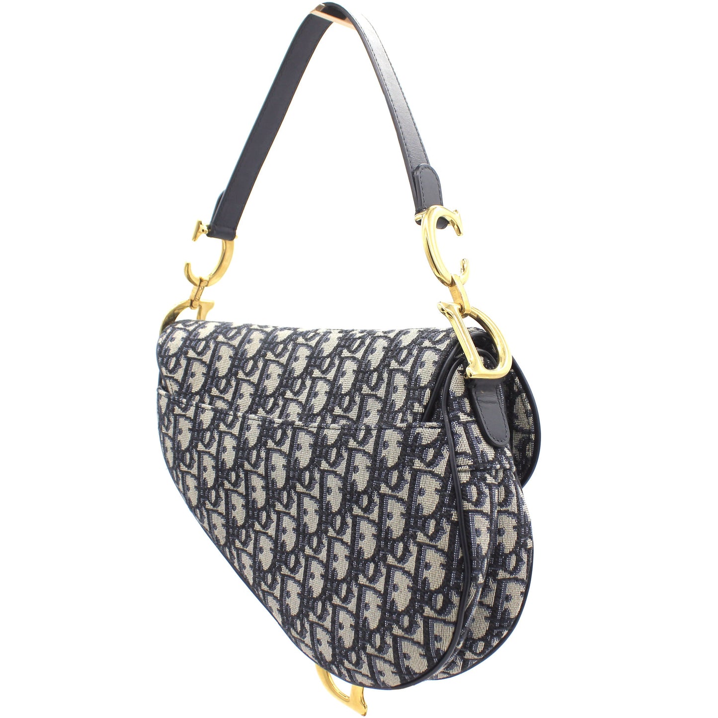 Dior Blue Oblique Canvas Saddle Bag