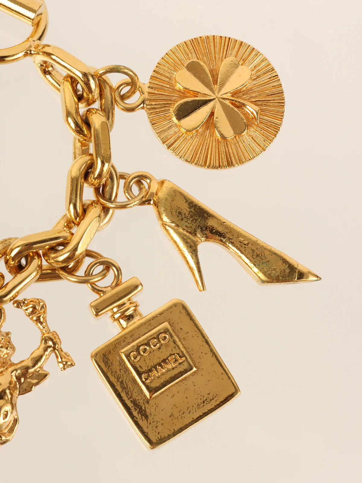 Top Quality Chanel Multi Motif Charm Chain Bracelets Gold