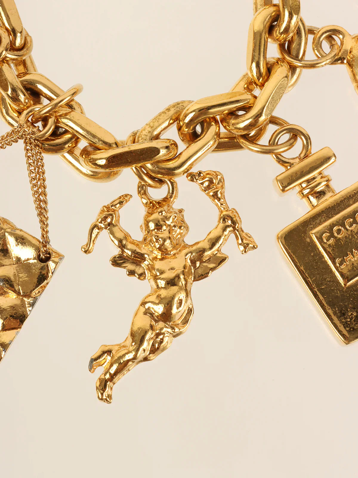 Top Quality Chanel Multi Motif Charm Chain Bracelets Gold