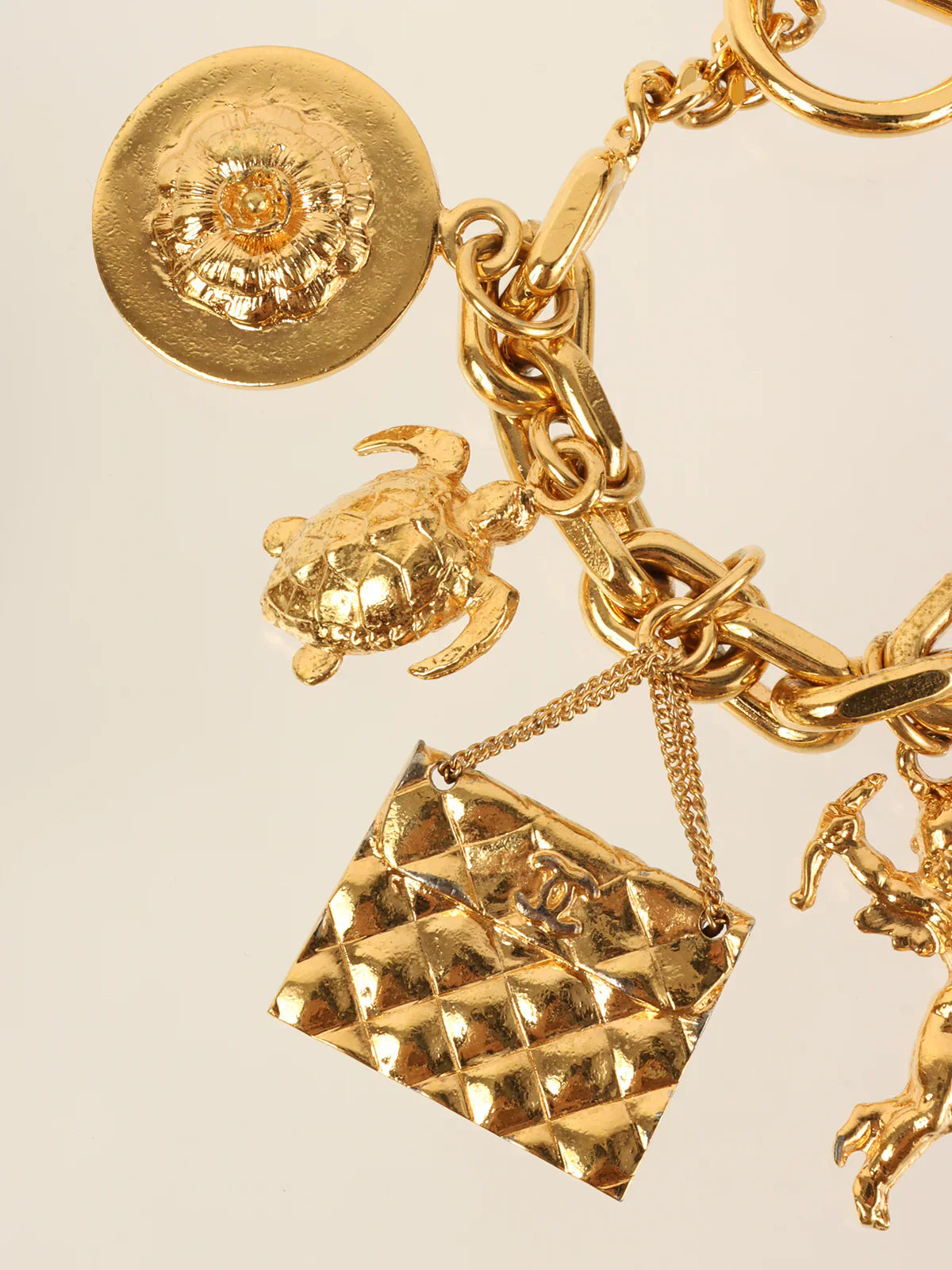 Top Quality Chanel Multi Motif Charm Chain Bracelets Gold