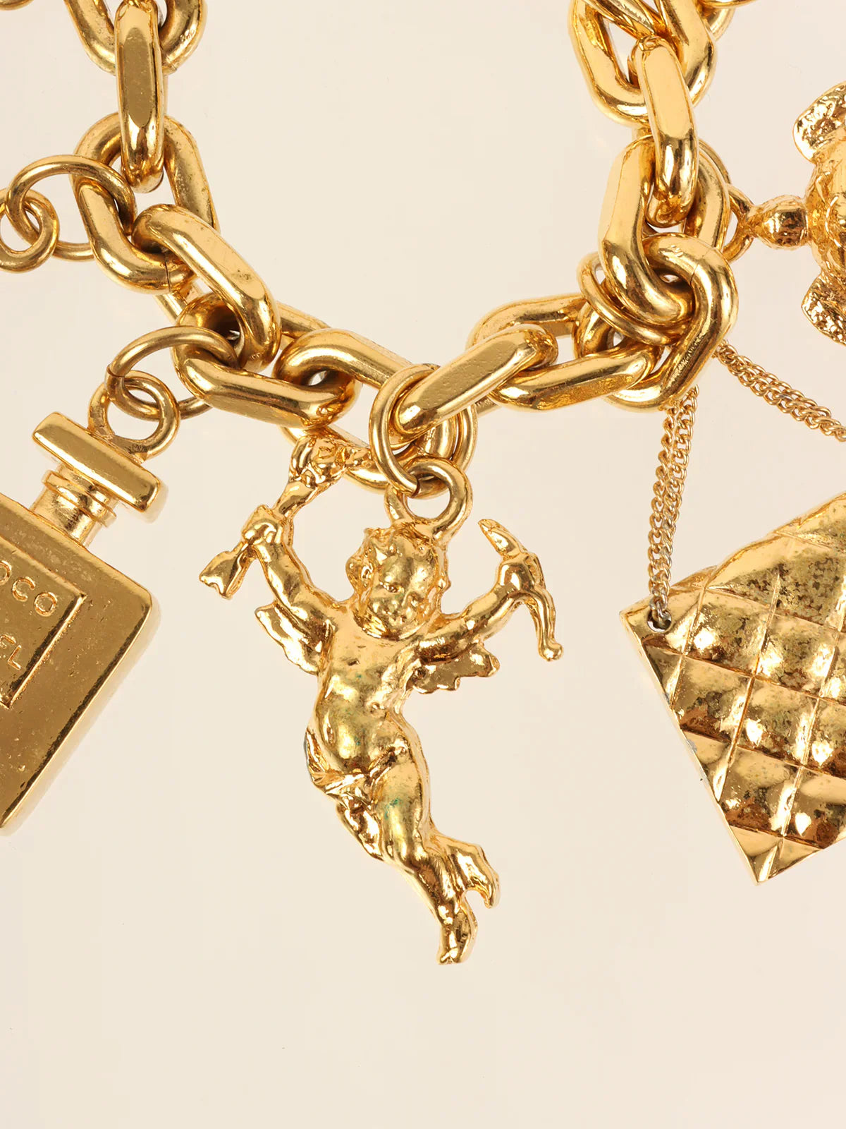 Top Quality Chanel Multi Motif Charm Chain Bracelets Gold