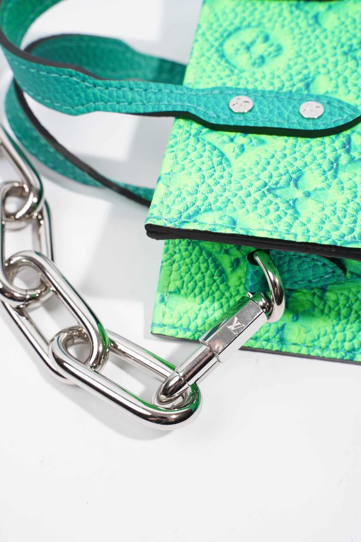 Louis Vuitton x Virgil Abloh Sac Plat Bag Blue / Green Leather