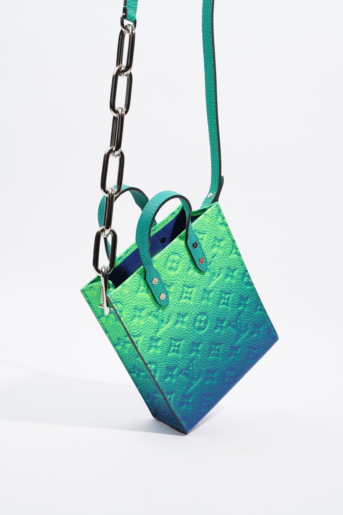 Louis Vuitton x Virgil Abloh Sac Plat Bag Blue / Green Leather