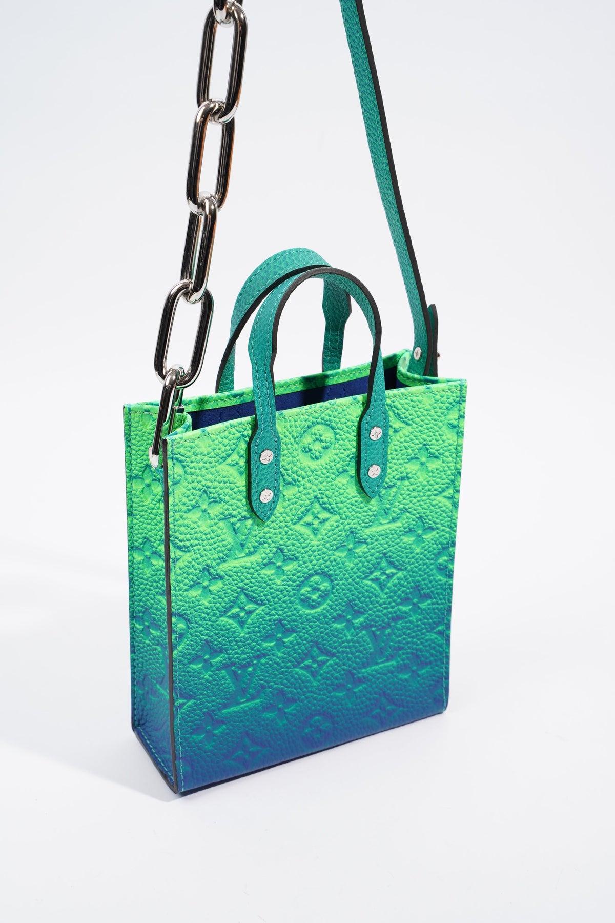 Louis Vuitton x Virgil Abloh Sac Plat Bag Blue / Green Leather