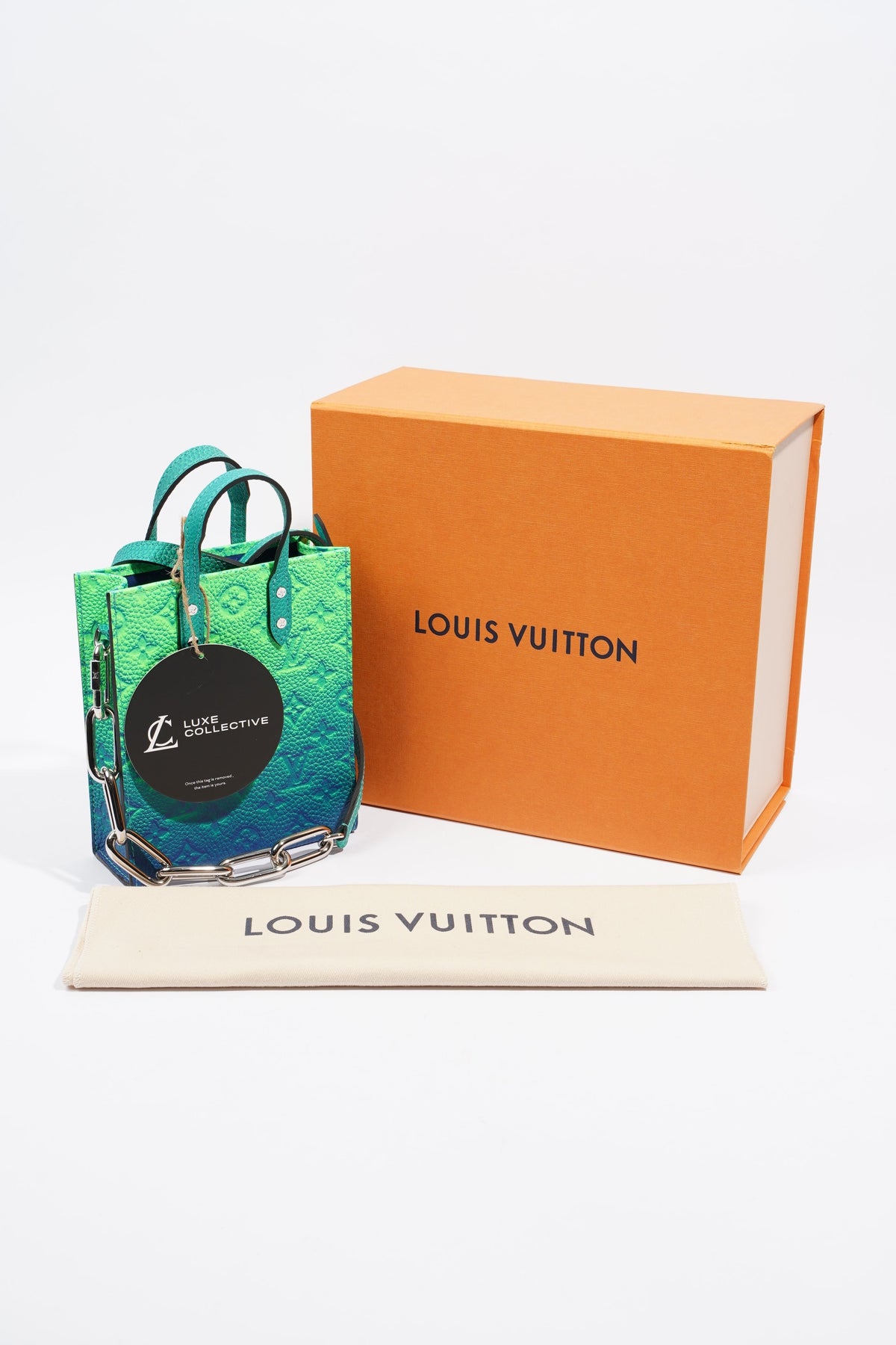 Louis Vuitton x Virgil Abloh Sac Plat Bag Blue / Green Leather