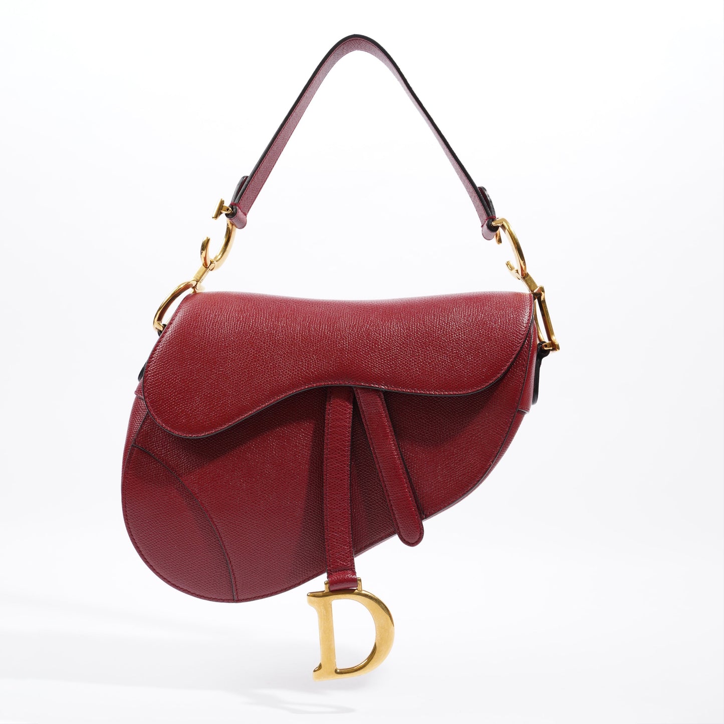 Christian Dior Saddle Bag Burgundy Leather