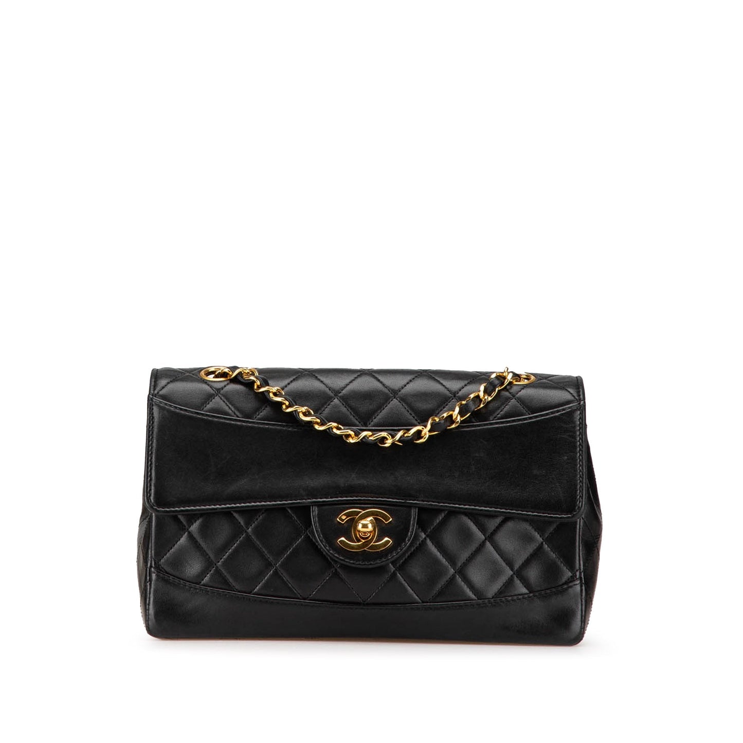 Black Chanel Medium CC Quilted Lambskin Single Flap Shoulder Bag