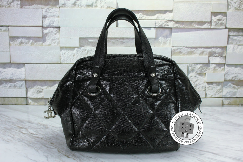Chanel Shopping Black Leather Tote Bag Shw
