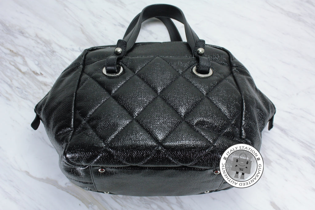 Chanel Shopping Black Leather Tote Bag Shw