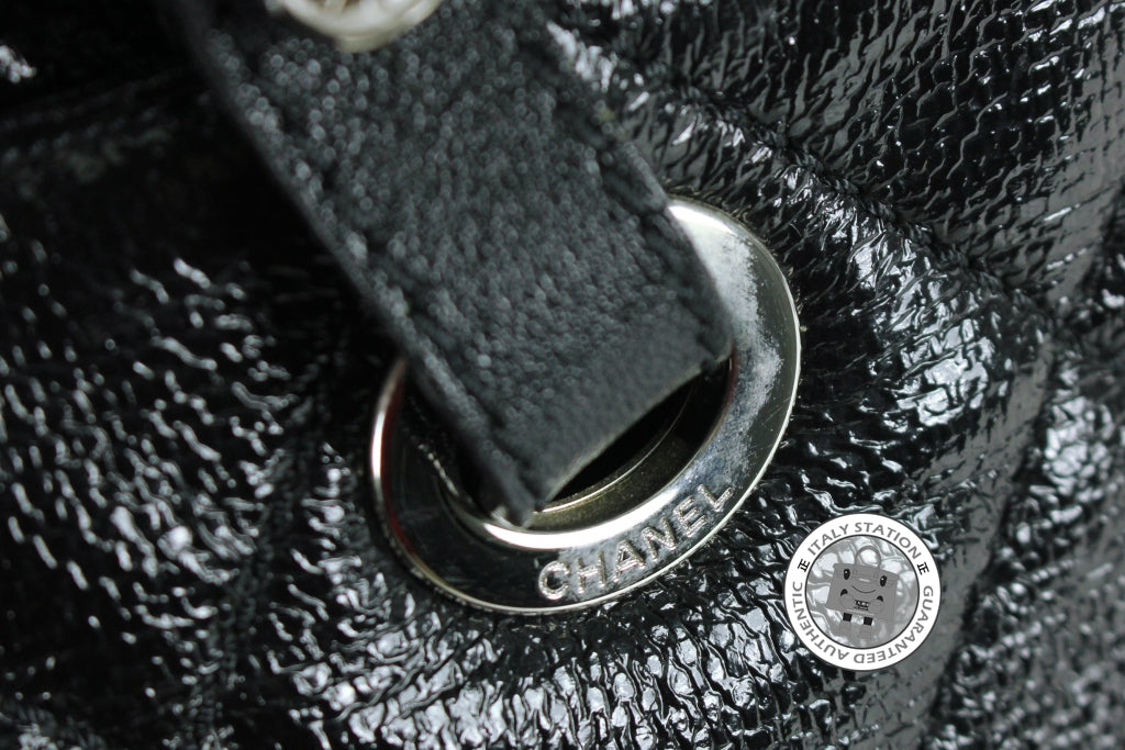 Chanel Shopping Black Leather Tote Bag Shw