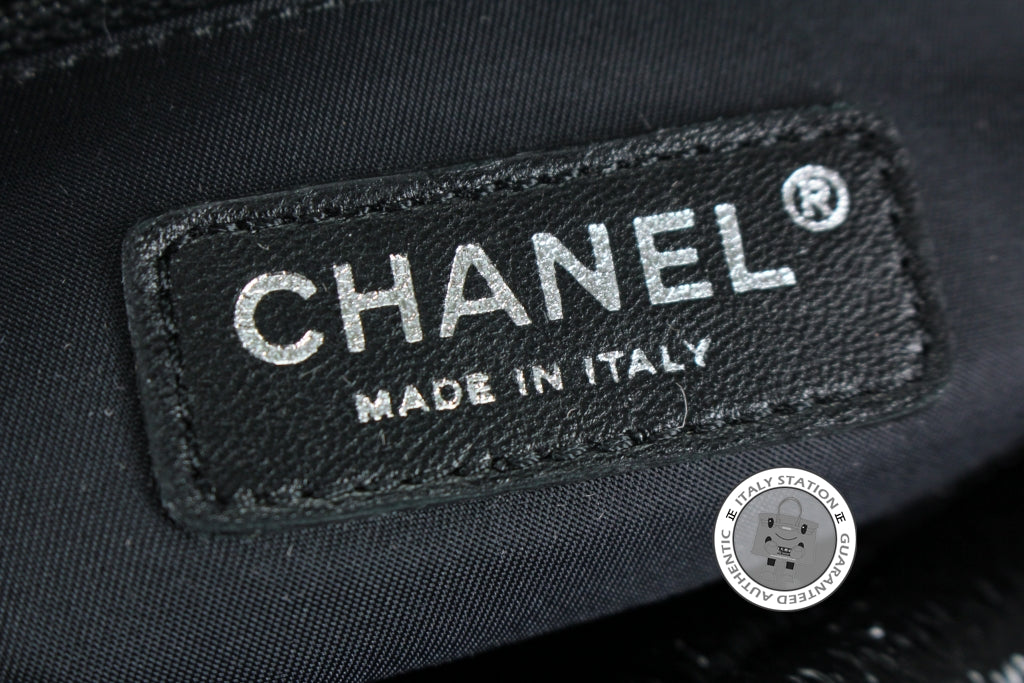 Chanel Shopping Black Leather Tote Bag Shw