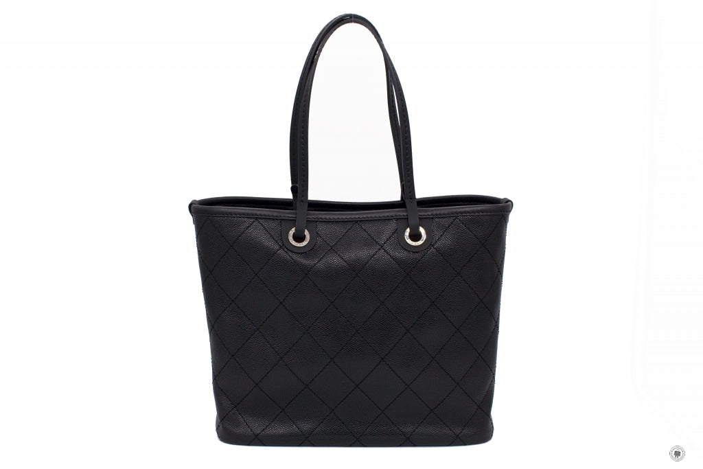 Chanel A92212 CC Black Caviar Tote Bag Shw