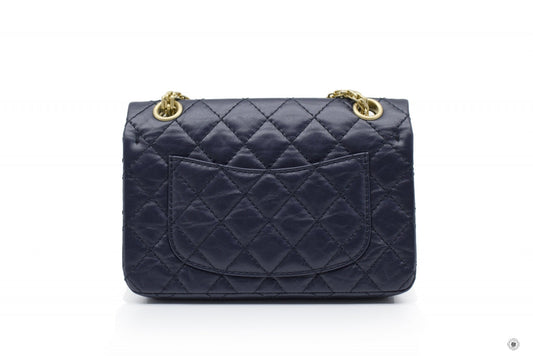 Chanel AS0874 Y0463 Mini 2.55 Navy   4N7384 Calfskin Small Shoulder Bags Gbhw