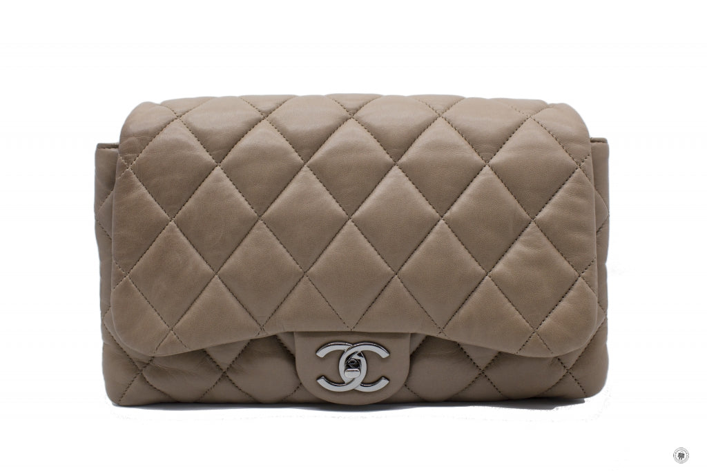 Chanel A Y Quilted Flap  Taupe /  Lambskin Shoulder Bags Shw