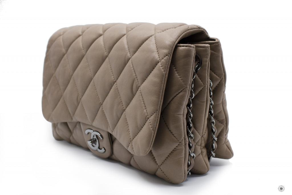 Chanel A Y Quilted Flap  Taupe /  Lambskin Shoulder Bags Shw