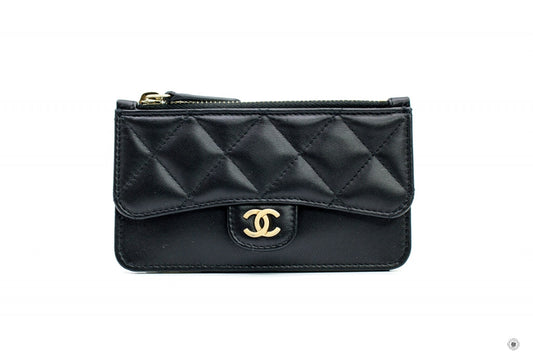 Chanel APY Zip Coin Purse Black / C Lambskin Coin Purse Gbhw