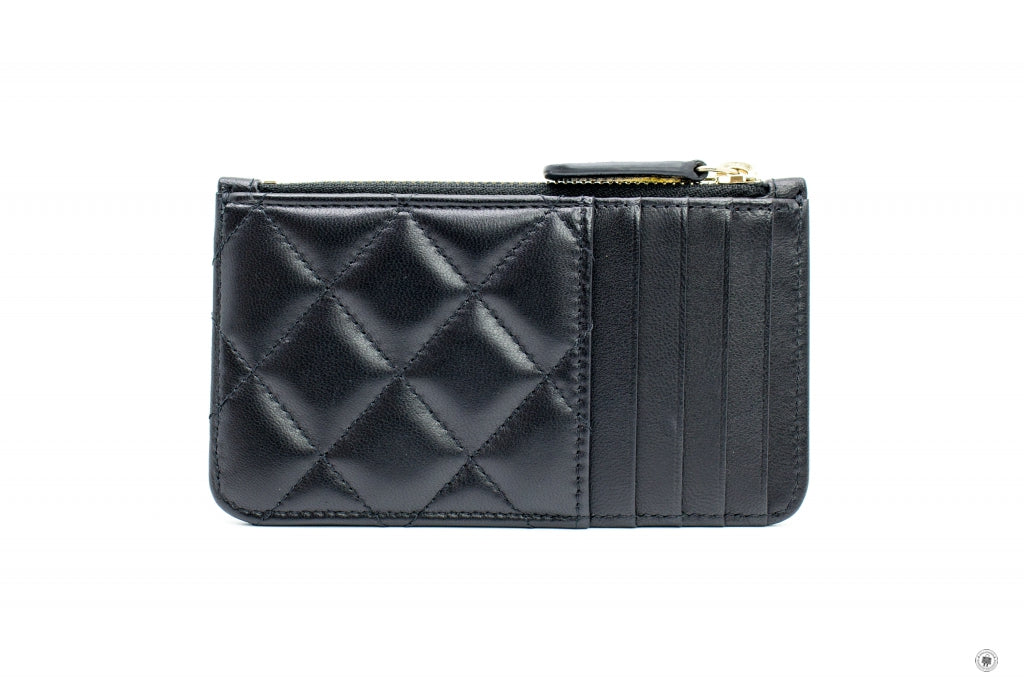 Chanel AP0374Y0765 Zip Coin Purse Black   C3906 Lambskin Coin Purse Gbhw