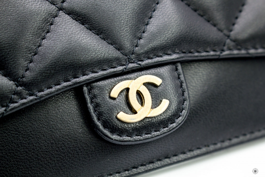 Chanel AP0374Y0765 Zip Coin Purse Black   C3906 Lambskin Coin Purse Gbhw
