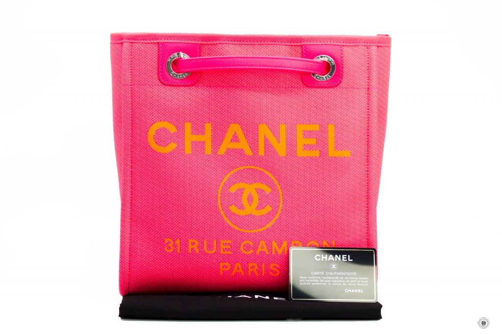 Chanel A66939B05492 Deauville Shopping Tote Neo Pink   NC270 Fabric Shoulder Bags Shw