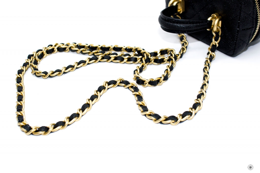 Chanel AP B Small Vanity With Chain Black /  Caviar Shoulder Bags Gbhw