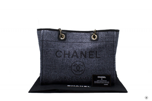 Chanel A Y Deauville Shopping Tote Black /  Fabric Tote Bag Pbhw
